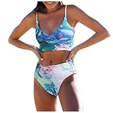 Bikini Rayé Rouge Bas De Fond Strappy String Strong Bikini Juniors Bikini Homme Bikini Fumé Haut Imprimer Top du Sport Gorgeous Bikini Culottes De Bikini pour Femmes Bikini (Sky Blue, L)