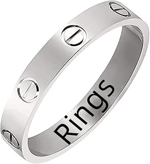 Love Rings Titanium Steel Promise Best Gifts for Men Women Girls Wedding Engagement Valentine's Day Mother's Day Father's Day