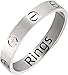 Love Rings Titanium Steel Promise Best Gifts for Men Women Girls Wedding Engagement Valentine's Day Mother's Day Father's Day(S7)