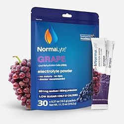 NormaLyte Grape | Electrolyte Powder Packets | Sodium & Potassium Hydration Drink Mix | 30 Count | No Dyes, No Stevia