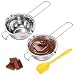 Produktbild Lawei 2er set Wasserbad Schmelzschale 500ml Edelstahl Schokoladen Schmelztiegel Kerzen Schmelztopf mit 1 Silikon Spatel für Butter Schokolade Käse Karamell kerzen