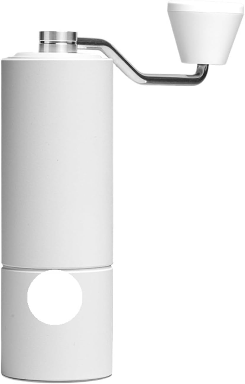 C2S Manual Coffee Grinder 20g Capacity Adjustment Stainless Steel Burr Hand Coffee Grinder(C2S White)