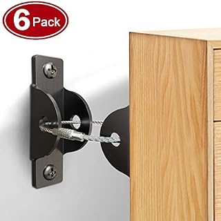 SYOSIN Furniture Straps (6 Pack) for Baby Proofing, Metal Child Proofing Furniture Anchors