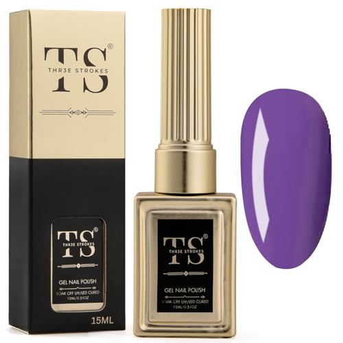 Image of THR3E STROKES Professional UV Gel Nail Polish, HEMA-FREE Lasts Upto 21 Days, Super Glossy Finish, Non-Chipping, Non-Smudging, Quick Drying Nail Polish,15 ml (19, 15ML)