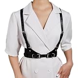 Widyany Punk Women Waist Belts PU Leather Fashion Body Chain Belt Harness Belt for Women Gothic Body Adjustable Waist Belts Dresses Party Rave Halloween Accessories