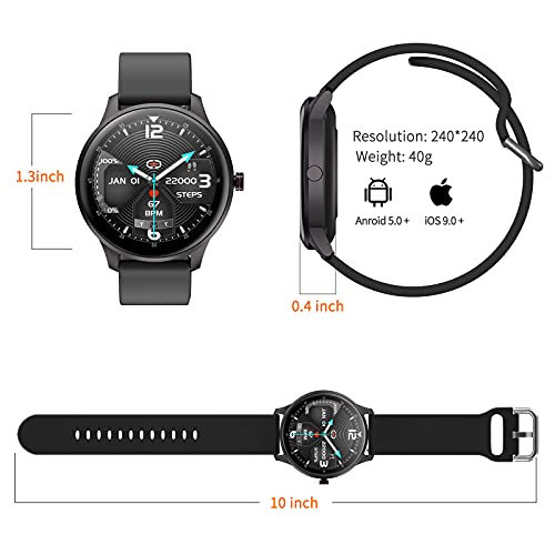 CUBOT Smartwatch heren, fitnesshorloge, 1,3 inch (33 mm) touchscreen, IP68 waterdicht, fitnesstracker, hartslagmeter… - Image 8