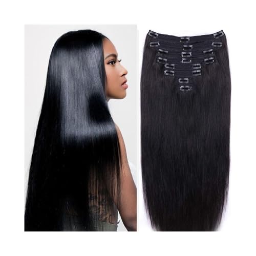 Extensiones de cabello con clip de una pieza recta de cabello humano de 10 a 26 pulgadas