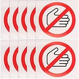 TOMETURE 10 Stück Sicherheitswarnschild Aufkleber „nicht Berühren“ aus Selbstklebendem Vinyl Leuchtende Warnhinweise für Hände Geeignet für Glatte Oberflächen in Innen und Außenbereichen