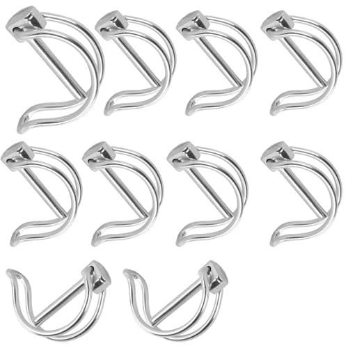 Lot de 10 goupilles pliantes de tuyau - 10 x 60 mm - Avec fermeture de verrouillage - Goupille galvanisée - Pour ferme, pelouse, jardin