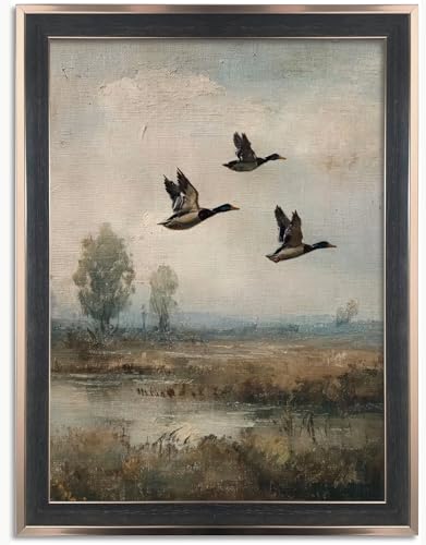 Framed Vintage Mallards Duck Wall Art 8x10 in