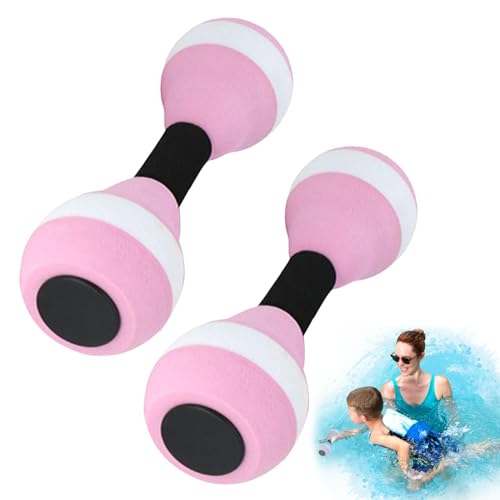 Mancuernas acuáticas genéricas: 2 mancuernas ergonómicas para agua, mancuernas para piscina Aquagym, mancuernas acuáticas para fitness, equipo de entrenamiento aeróbico para pérdida de peso Aquagym