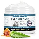 Cat Paw Balm Cat Cream 4 oz: Hot Spot Treatment for Cats Dermatitis, Mange Treatment, Cat Itchy Skin Relief for Dry Skin, Pet Wound Care, Natural Allergy Relief with Manuka Honey, Aloe Vera, Vitamin E