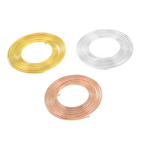 Alambre para bonsái y proyectos de flores: 3 piezas de aluminio plano flexible