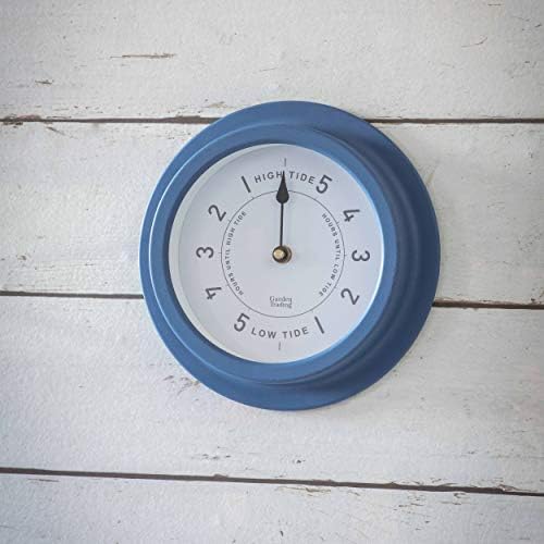 CKB LTD Traditional Nautical Tide Clock Weather Resistant - Indoor and Outdoor - Battery Powered - Ideal Decor For Seaside Home or Caravan 22.7cm Steel (Lulworth Blue)