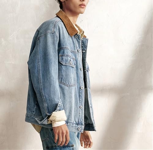 Veste en jean rétro ample homme : le confort d'un blouson à simple boutonnage