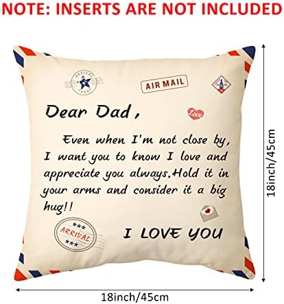 Shoppawhile Gifts for Dad Birthday Gifts Cushion Covers 18*18 inches Daddy Gifts from Daughter/Son Presents for Father's Day Christmas (Beige to dad)