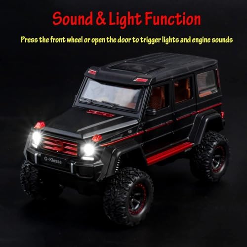 Image of PLUSPOINT Diecast Gwagon G-500 Off Road Toy Car 1:32 Scale Model,Pull Back Vehicles Alloy Simulation Supercar with Lights and Sound Also for Car Dashboard,Kids,Adult