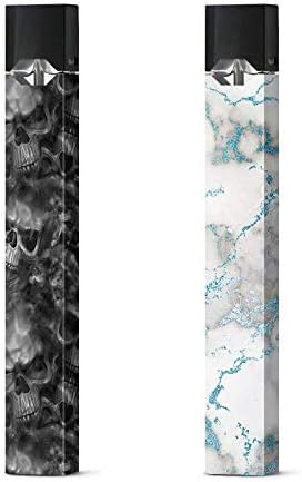 2-Pack Skin Wrap for Juul - Marble and Skeleton Pattern - Unique Vinyl Decal Sticker for Juul