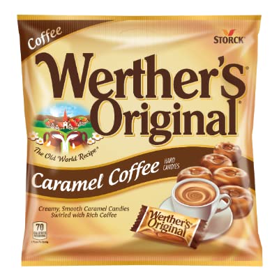 Werther's Original Caramel Hard Candy Individually Wrapped With Omegapak Starlight Mints, Fresh Keto Hard Candy, Bundle Of 3 Bags, 2.65 Oz. Each (Caramel Coffee) Best Before Date 31.08.2023 #TOP1