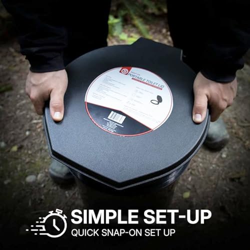 image for 72 HRS Premium Portable Camping Toilet Seat with Lid for 5 Gallon Buck