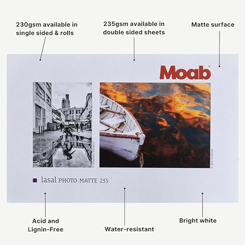 Moab Lasal Photo Matte 230 Fine Art Archival Inkjet Paper, Single-Sided Ultra-Smooth Bright White, Medium Weight 230gsm, 24" x 100ft Roll by Moab - Image 4