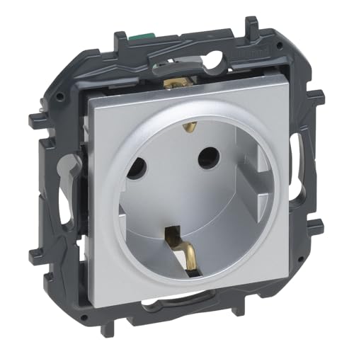 LEGRAND Enchufe 2P+T 16A componible para instalación empotrada Gama Niloé Step Color Aluminio 398251B