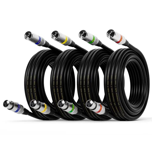 EBXYA XLR Cable 25 ft 4 Packs - Stage Light DMX Cable, Premium Balanced 3-Pin XLR Male to Female Microphone Cable