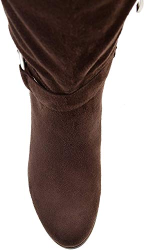 Brinley Co Comfort Womens Classic Riding Boot Brown, 9 Wide Calf Us #TOP2
