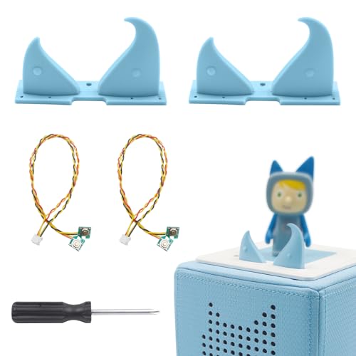 Toniebox, ricambio per orecchie di ricambio e cavo di ricambio con cacciavite, ricambio per pulsante volume Tonies, 2 pezzi (blu)