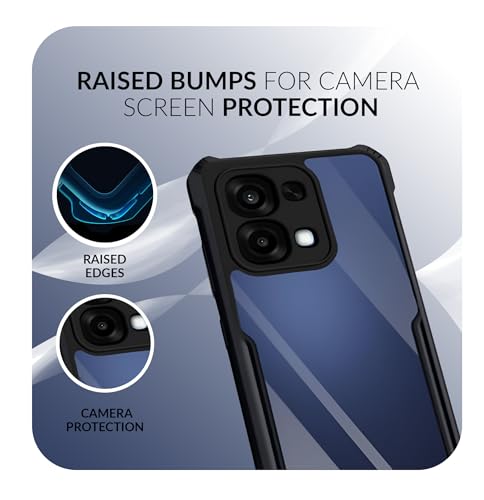 Image of Back Cover Case + Screen Protector for Oppo F31 5G | Transparent Black | TPU & PC Anti Yellow Mobile Phone Case Cover for Oppo F 31 / F31 5G | 360 Degree Protection