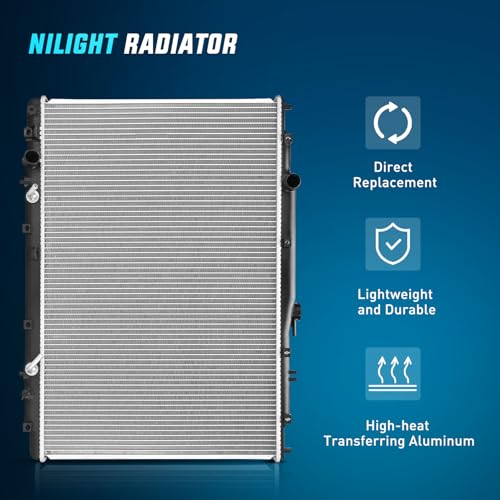 Nilight Radiator for Acura MDX V6 3.5L 2003 2004 2005 2006, Honda Pilot V6 3.5L 2005-2008 Automatic Transmission, Engine Coolant Radiator Replace# 19010RDJA51, 19010RDJA52 by Nilight - Image 2