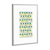 artboxONE Poster mit Rahmen Silber 30x20 cm Ananas Stripes 
