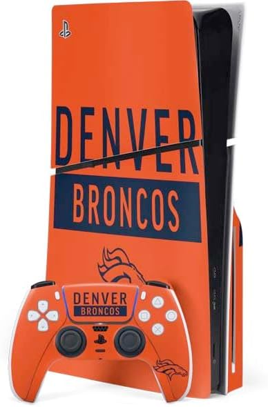 Skinit Decal Gaming Skin Compatible with PS5 Slim Disk Bundle - Officially Licensed NFL Denver Broncos Large Logo Design