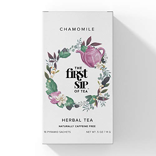 Pure Chamomile Herbal Tea, Pyramid Sachets, Caffeine Free, Natural, Cozy & Calm Perfect For Sleepy Time - 16 Cups | The Spice Hut, First Sip (Pack Of 2) #TOP1