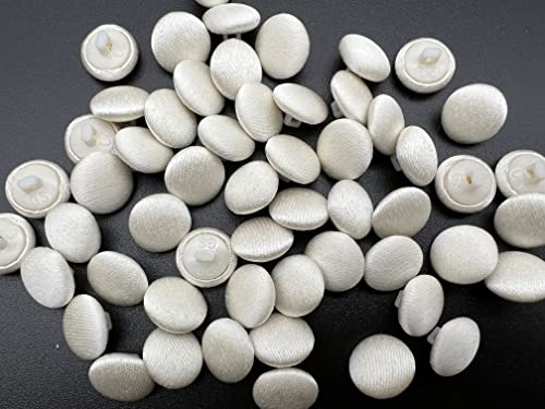 Pepperlonely 50Pc 1/2 Inch Satin Cloth Buttons With Shank And Buttonhole Set For Bridal Wedding Dress Satin Blouse Prom Dress & Formal Dress - Champagne #TOP2