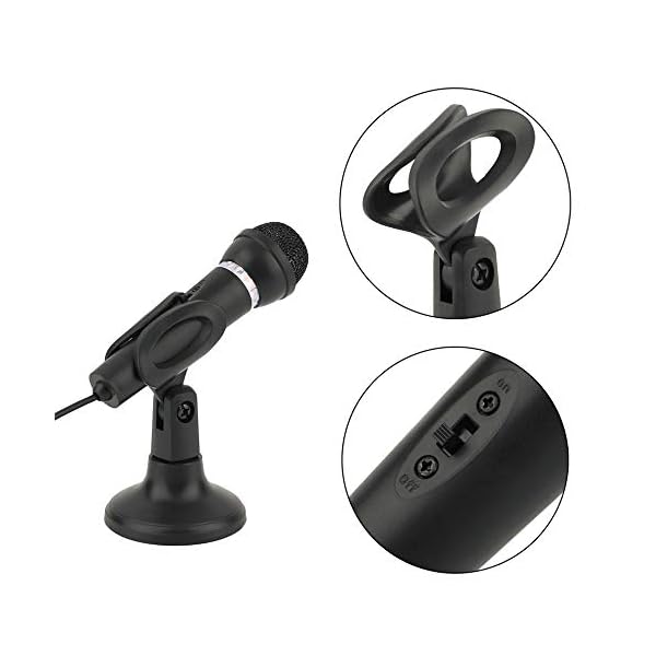 TenYua Kondensatormikrofon, 3,5 mm Stecker, Heim-Stereo-Mikrofon, Desktop-Ständer für PC, YouTube, Video, Skype, Chatten… – Bild 5