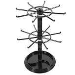 Garneck Jewellery Display Stand 360° Rotating Necklace Holder with 2-Tier Adjustable Hooks for Earring Organiser Durable Spinner Jewelry Tree for Retail Display or Home Black