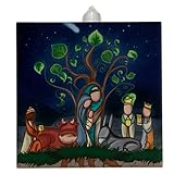  Holyart Piastrella Ceramica Stampata Maria Giuseppe Bambino Preghiera Retro
