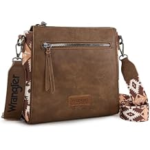 Wrangler Aztec Crossbody Purse Medium Shoulder Bags for Women Western Handbag with Guitar Strap