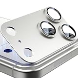 Esanik 【2枚セット】 iPhone 17 Pro用 カメラフィルム アルミ合金製 カメラ保護 レンズカバー レンズ保護 強化ガラス 耐衝撃 擦り傷防止 3レンズ保護 露出オーバー防止 レンズ保護フィルム アイフォン17プロ対応 シルバー