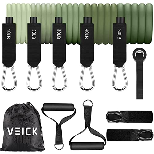 VEICK Resistance Bands for Working Out, Exercise Bands, Workout Bands, Resistance Bands Set with Handles for Men Women , Weights for Strength Training Equipment at Home