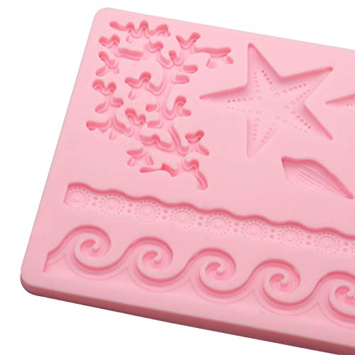 Meiyouju Seashell Silicone Mold, Coral Silicone Mold,Food Grade Silicone Candy Molds For Icing, Biscuit Decor, Chocolate, Polymer Clay, Resin Mold, Epoxy #TOP4