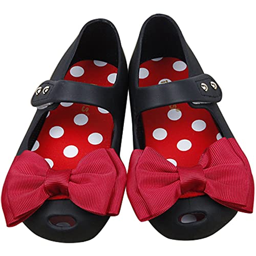 iFANS Girls Princess Mary Jane Cloth Bow Jelly Shoes Flats(Toddler Little Kids)2