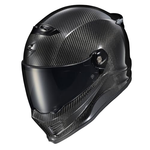 ScorpionEXO Covert FX Carbon Fiber Full Face Motorcycle Helmet Street Fighter Style - Bluetooth Ready Speaker Pockets DOT ECE Solid (Gloss Black - Large)