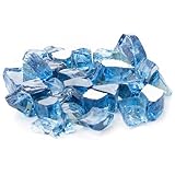 SuperMoss (24493 Reflective Fire Glass – Elegant 1/4' to 1/2' Fire Pit Glass Rocks for Indoor and Outdoor Fireplaces, 12oz, Aqua Blue Reflective