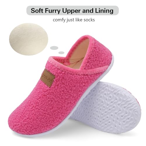 Image of Spesoul Fuzzy House Slippers for Women Men Indoor Closed Back Lightweight Cozy Faux Furry Lining Barefoot House Shoes Slipper Socks for Bedroom Home Office Yoga Outdoor Walking Shoes