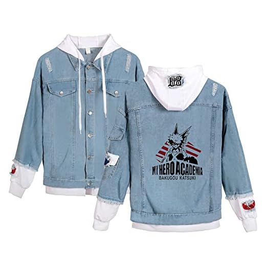 My Hero Academia anime hjälte jeansjacka grafisk tryckt huvtröja cosplay unisex anime rock cosplay jacka för män kvinnor