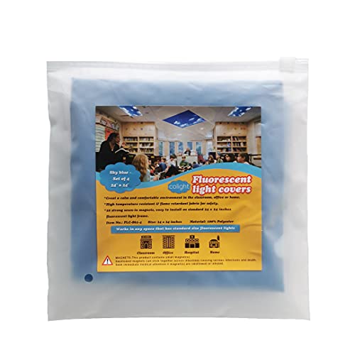 Colight Light Cover For Fluorescent Light 2' X 2' Feet (4 Pack; Blue Sky Cloud) #TOP2