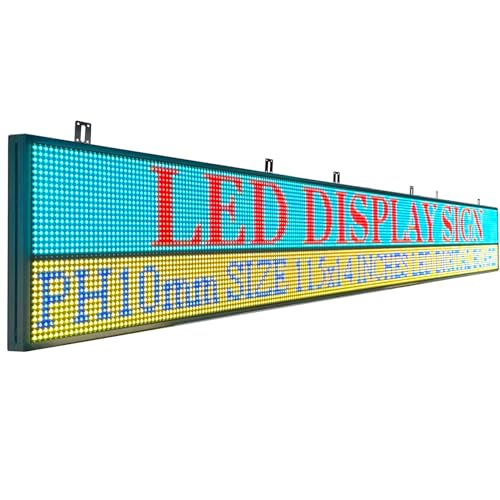 Image of P10 Scrolling Led Sign 115 inchX14 inch Programmable Display Digital Sign Outdoor Message Board For Business Custom Banner Word Light Advertising Wifi Control High Brightness Neon