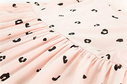 Unacoo Kids Girls 100% Cotton Sleeveless Long Maxi Tiered Dress (Age 3-12 Years) (Pink Printed, Xl(11-12Y)) #TOP6